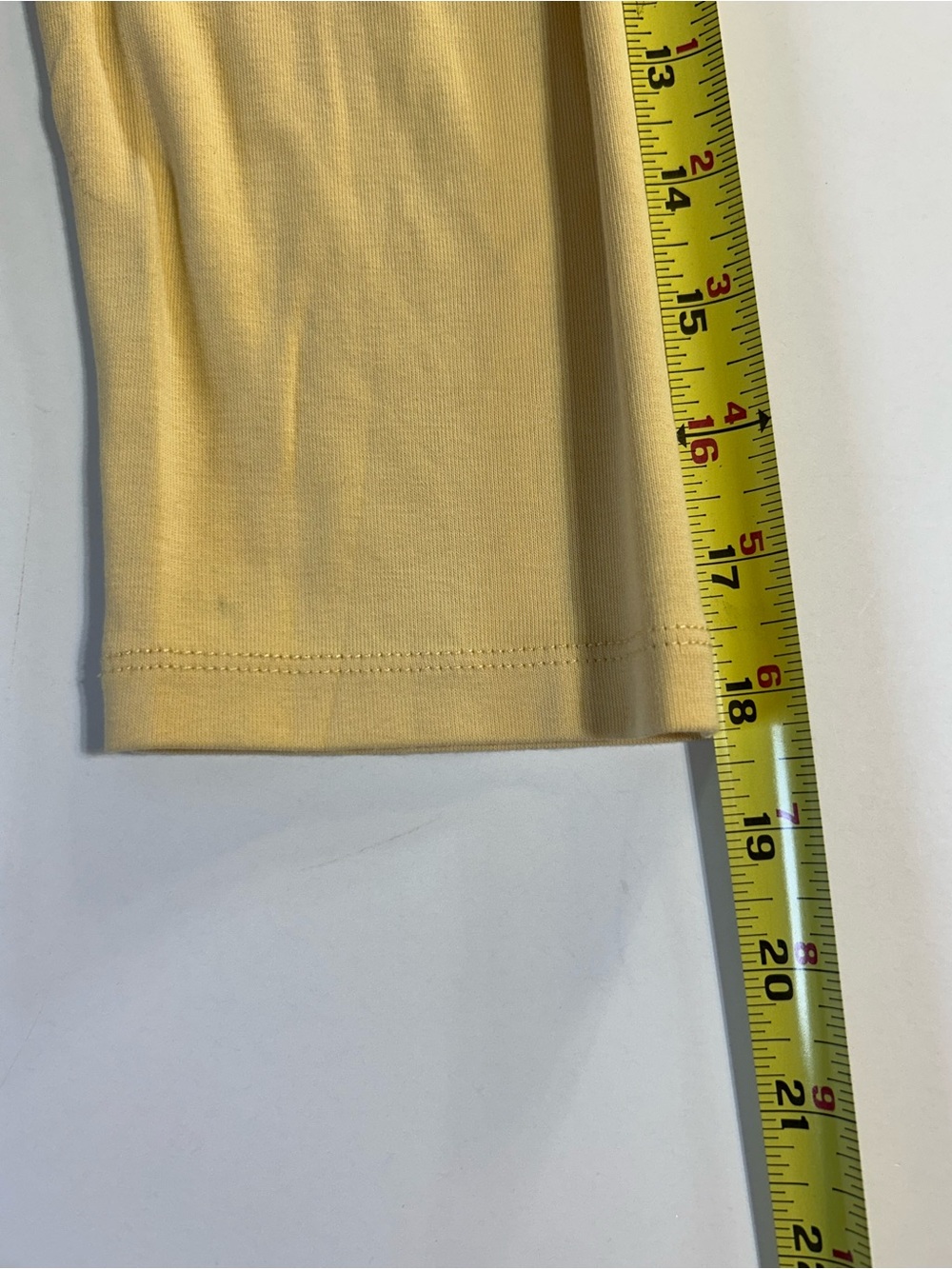 Coldwater Creek t shirt mustard Yellow V-Neck Layered Trim Tee 3/4 sleeve - Picture 8 of 8